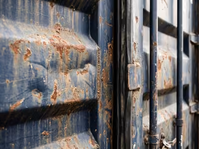 Wind & Water Tight container condition, close-up
